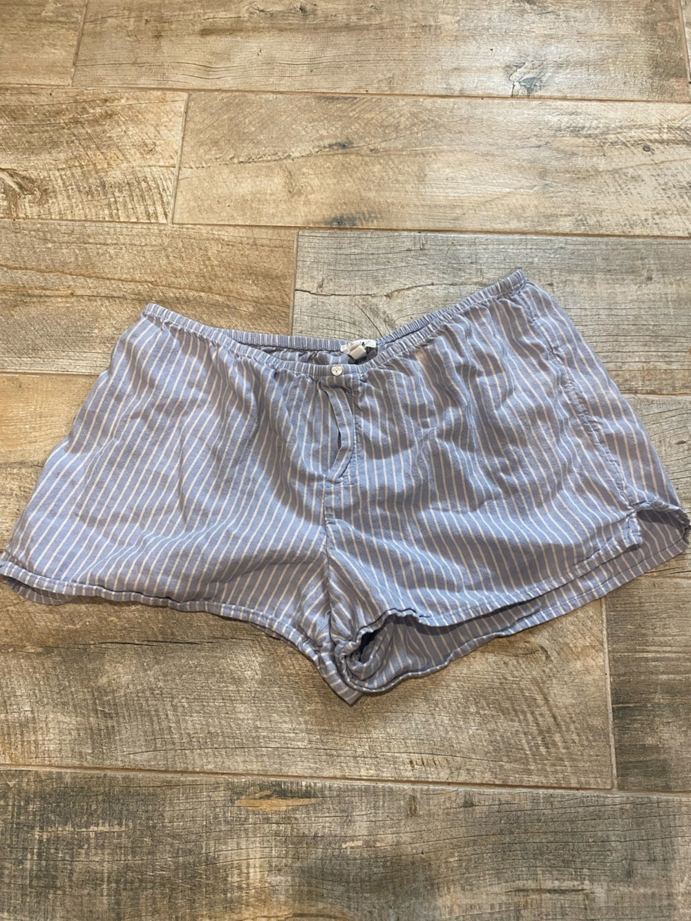 aerie Light Blue & White Striped Athletic Shorts